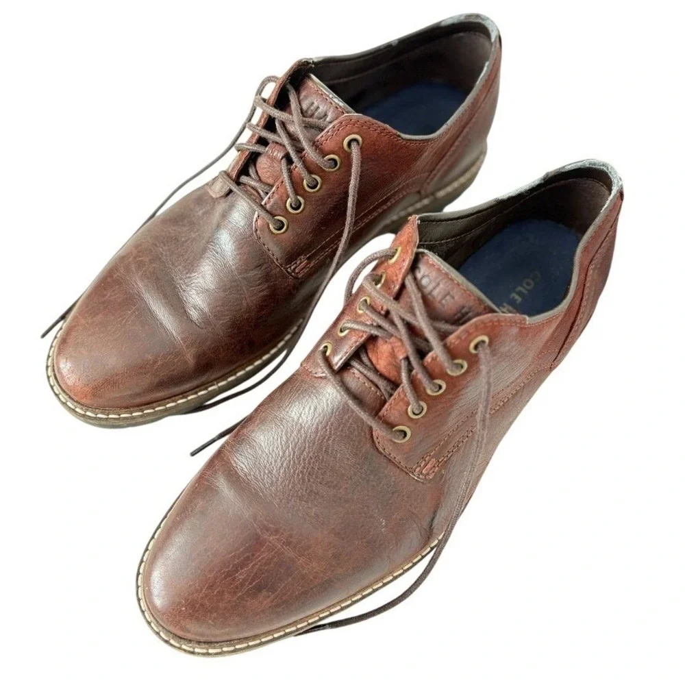 Cole Haan Nathan Plain Toe Oxford Lace Up Casual Dress Shoes‎ C30634 Men Sz 9 M